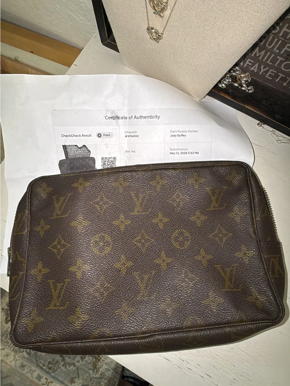LOUIS VUITTON Trousse Toilette 23 Monogram Cosmetic Pouch authenticity included